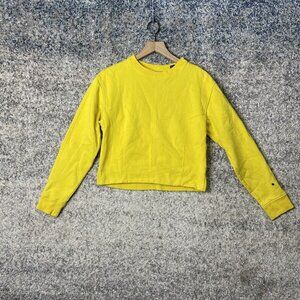 Scotch and Soda Yellow Fleece Lined Button Sleeve Darted‎ Sweatshirt Small